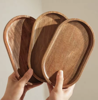 "Natural Harmony Collection"™-Oval Wooden Serving Tray