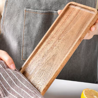 "Natural Harmony Collection"™-Rectangular Wooden Serving Tray