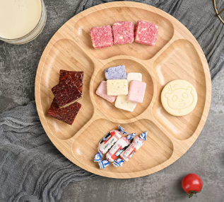 "Natural Harmony Collection"™- 5Section Wooden Serving Plate