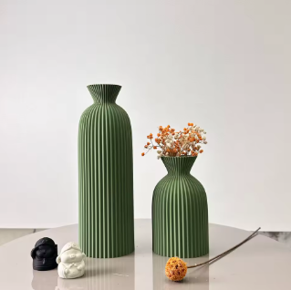 "Ribbed Harmony Collection"™ – Minimalist Vase