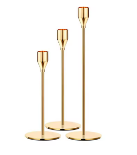 "Timeless Elegance Collection"™-Candle Holder Set “Golden Trio”
